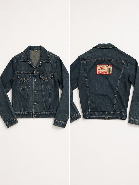 Wrangler Jackets & Blazers - Vintage Denim Jacket Honda Patch Trucker Distressed Dark Wash